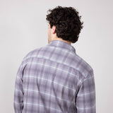 Hallstatt Knit Button Up Flannel Shirt for Men in Grey