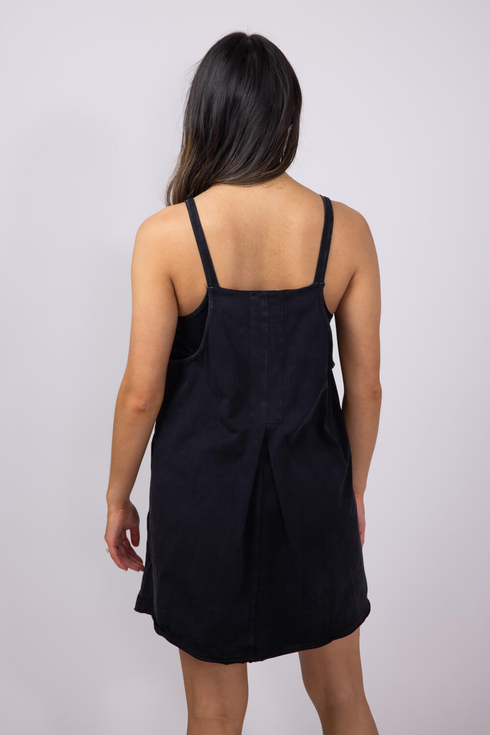 Knit Mini Romper Dress for Women in Black