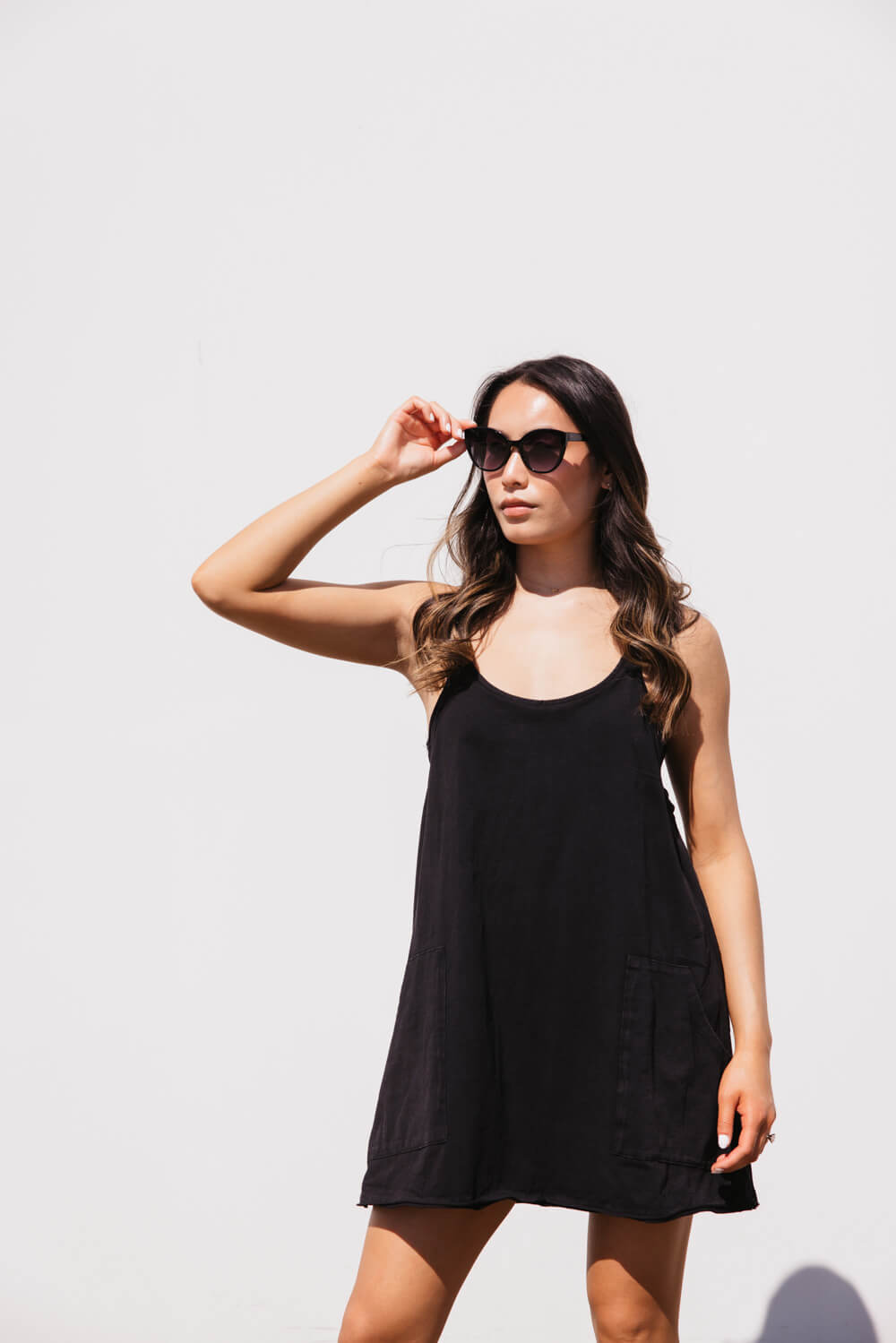 Knit Mini Romper Dress for Women in Black