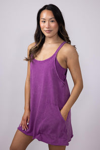 Knit Mini Romper Dress for Women in Orchid
