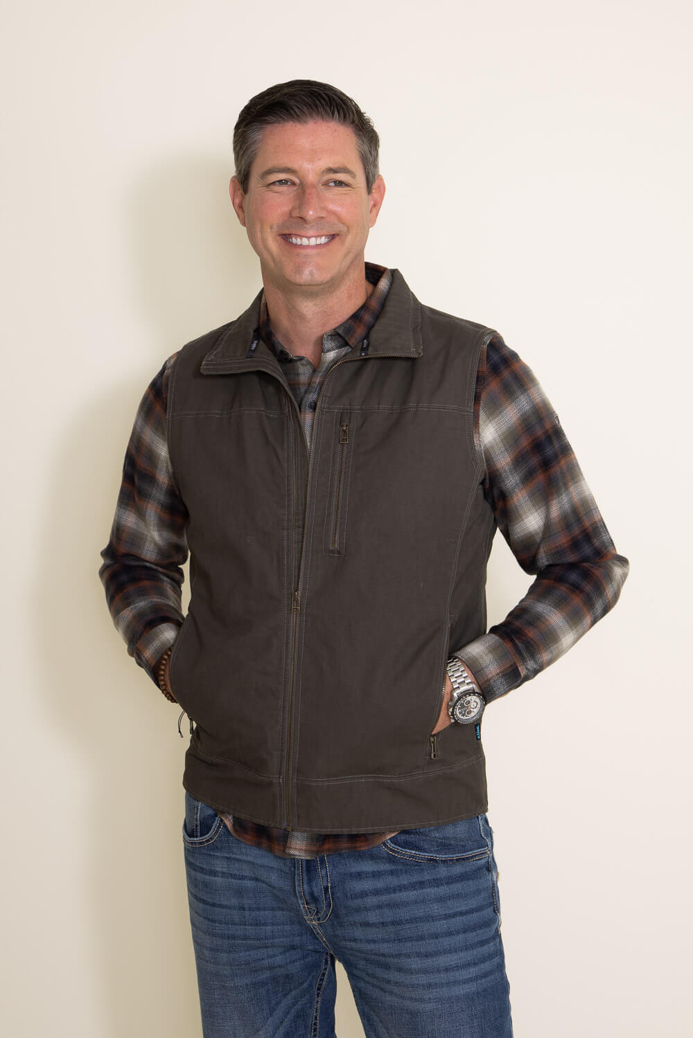 Kuhl Burr Vest for Men in Gun Metal Green