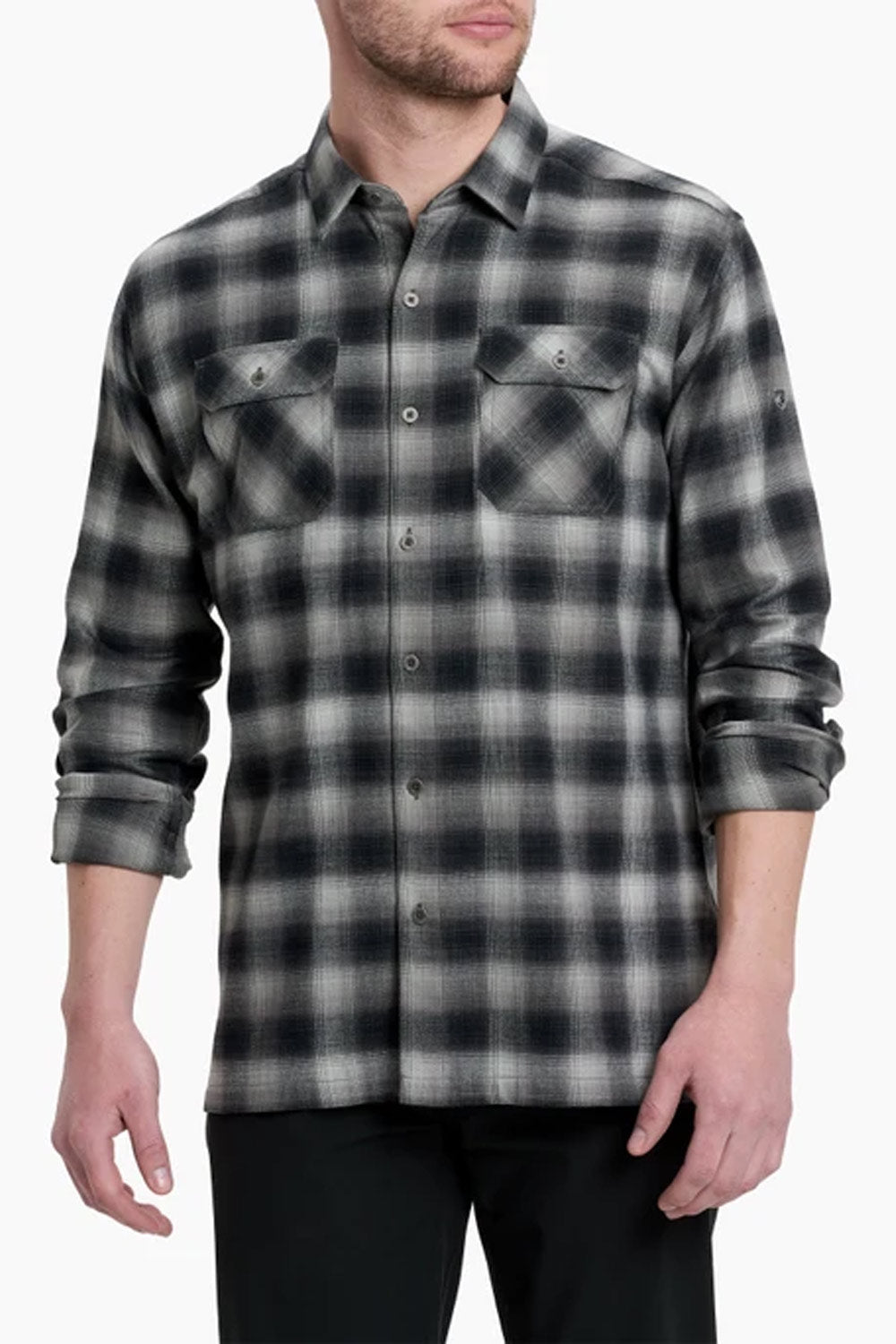 Kuhl Dillingr Flannel Shirt for Men in Iron Grey