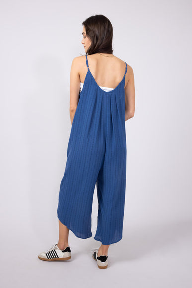 La Miel Wide Crop Jumpsuit for Women in Blue