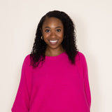 La Miel Ribbed Dolman Sweater for Women in Fuchsia