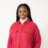 La Miel Two Tone Thermal Shacket for Women in Orange