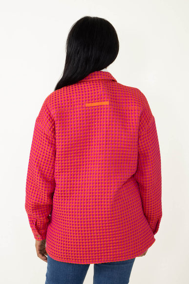 La Miel Two Tone Thermal Shacket for Women in Orange