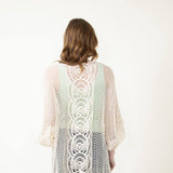 Long Lace Kimono for Women in Ivory