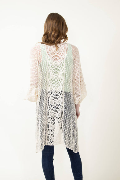 Long Lace Kimono for Women in Ivory