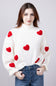 3D Heart Sweater for Women in White 
