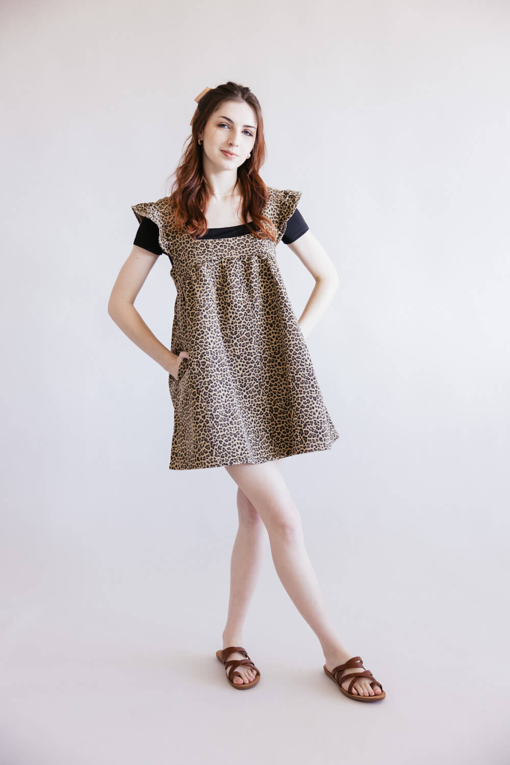 Leopard Print Dress for Women in Taupe | SD2520