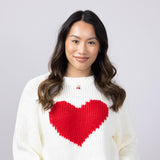 Heart Sweater for Women in White