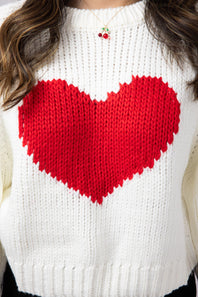 Heart Sweater for Women in White