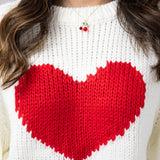 Heart Sweater for Women in White