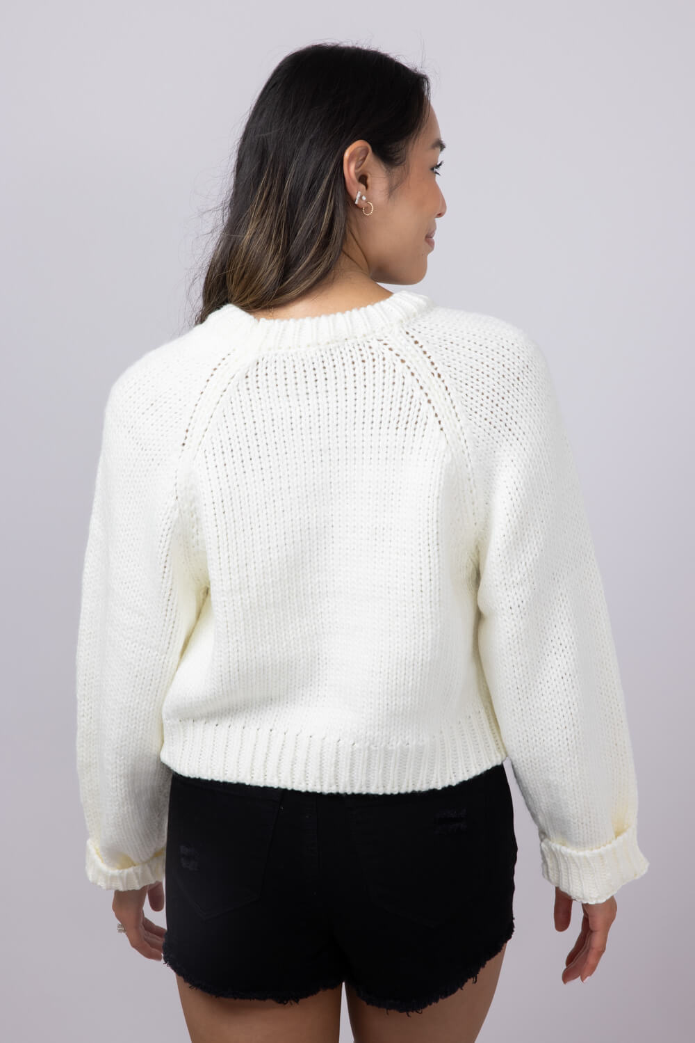 Heart Sweater for Women in White/Red | SWT2464-WHITERED – Glik's