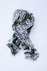Leopard Print Scarf for Women in Black