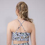 Local Girl Crossover Strap Sports Bra for Women in Dark Grey Camo