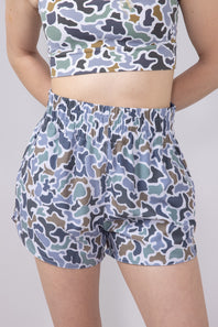 Local Girl High Waisted Volley Shorts for Women in Dark Grey Camo