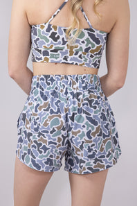 Local Girl High Waisted Volley Shorts for Women in Dark Grey Camo