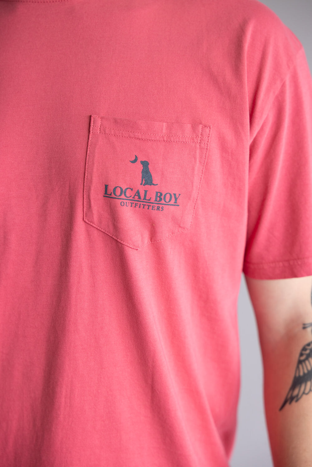 Local Boy Antler Retrieve Tee for Men in Brick Red