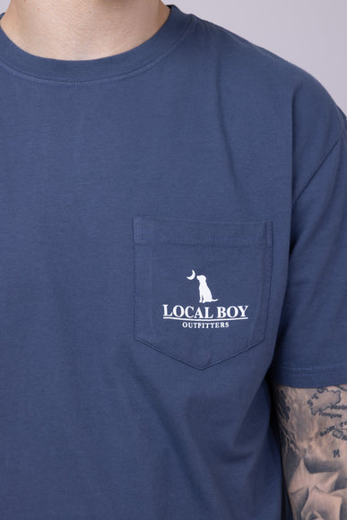 Local Boy Printed USA T-Shirt for Men in China Blue