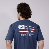 Local Boy Printed USA T-Shirt for Men in China Blue