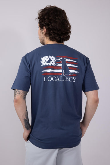 Local Boy Printed USA T-Shirt for Men in China Blue