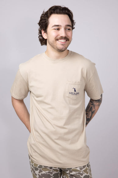 Local Boy Banquet T-Shirt for Men in Latte
