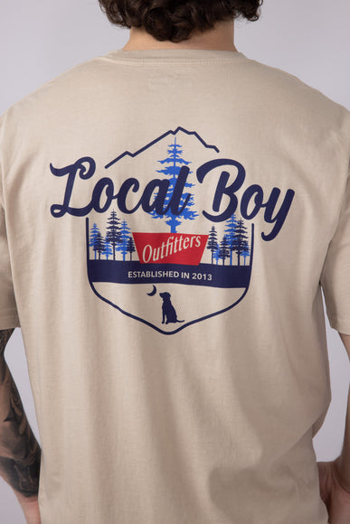 Local Boy Banquet T-Shirt for Men in Latte