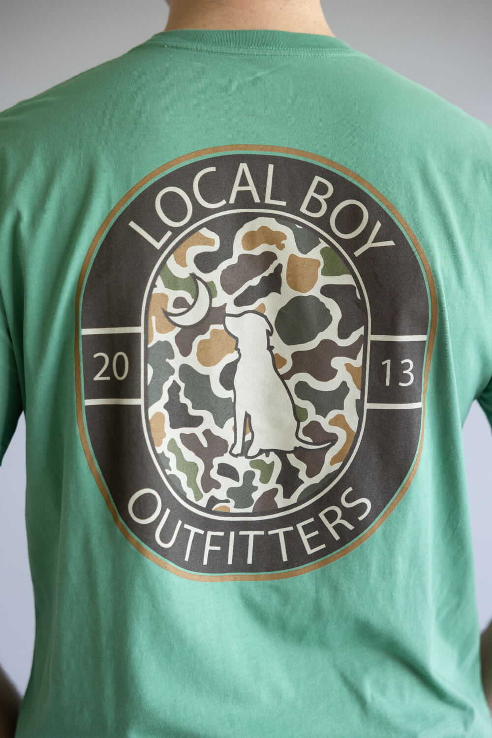 Local Boy Vintage Crest T-Shirt for Men in Green