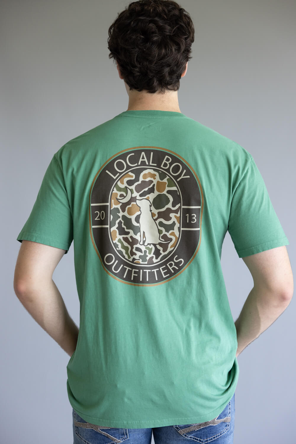 Local Boy Vintage Crest T-Shirt for Men in Green