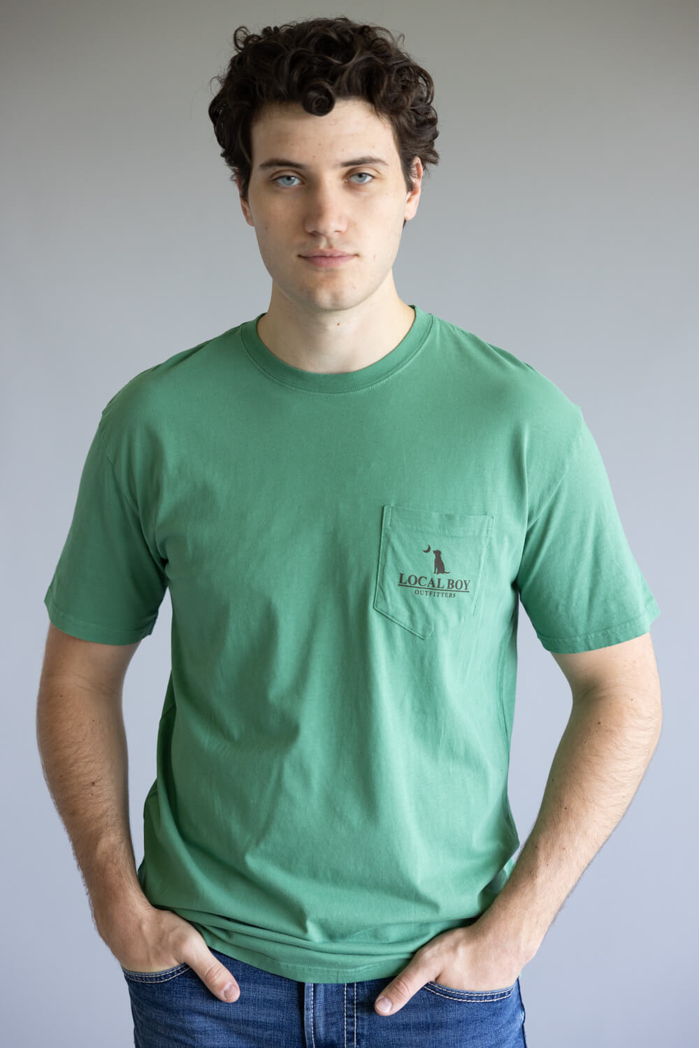 Local Boy Vintage Crest T-Shirt for Men in Green
