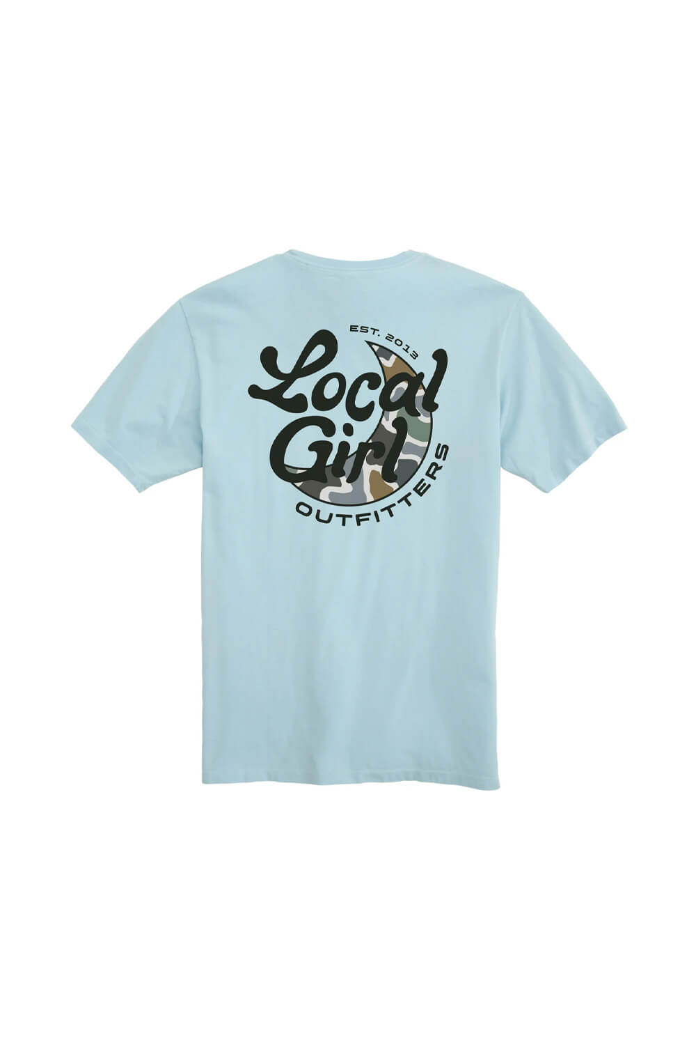 Local Girl Youth Bluff Groovy Moon T-Shirt in Light Blue