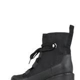 Los Cabos Taya Lace Up Lug Booties for Women in Black