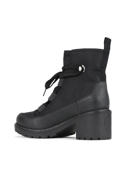 Los Cabos Taya Lace Up Lug Booties for Women in Black