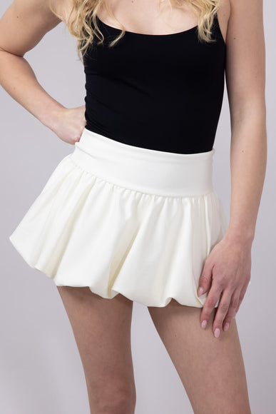 Scuba Knit Bubble Mini Skirt for Women in White