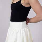 Scuba Knit Bubble Mini Skirt for Women in White