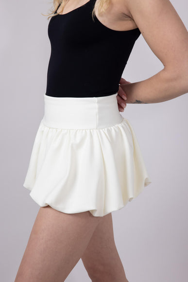 Scuba Knit Bubble Mini Skirt for Women in White