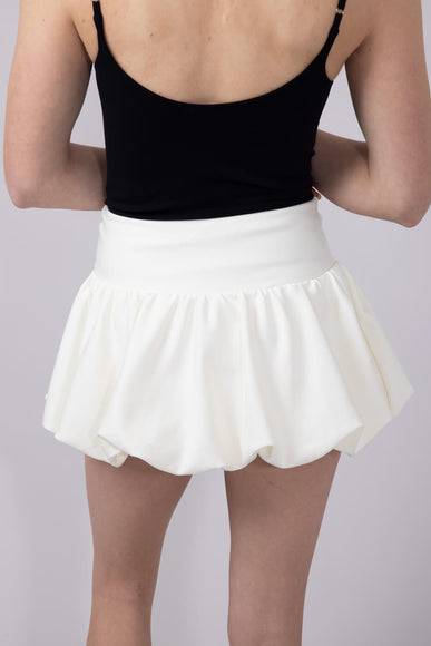 Scuba Knit Bubble Mini Skirt for Women in White
