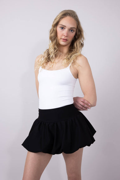 Scuba Knit Bubble Mini Skirt for Women in Black