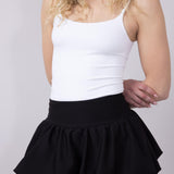 Scuba Knit Bubble Mini Skirt for Women in Black