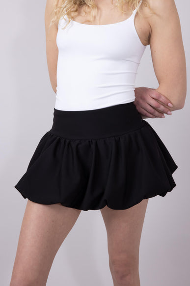 Scuba Knit Bubble Mini Skirt for Women in Black