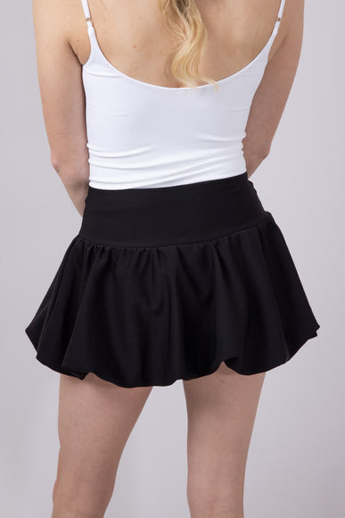 Scuba Knit Bubble Mini Skirt for Women in Black