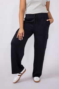 Love Tree Cargo Super Soft Lounge Pants for Women in Black
