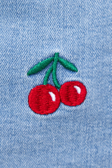 Love Tree Cherry Embroidered Denim Shorts for Women