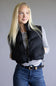 Love Tree Cropped Puffer Vest for Women in Black
