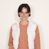 Love Tree Cropped Puffer Vest for Women in Cream