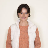 Love Tree Cropped Puffer Vest for Women in Cream