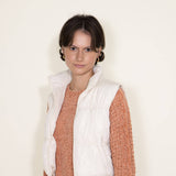 Love Tree Cropped Puffer Vest for Women in Cream