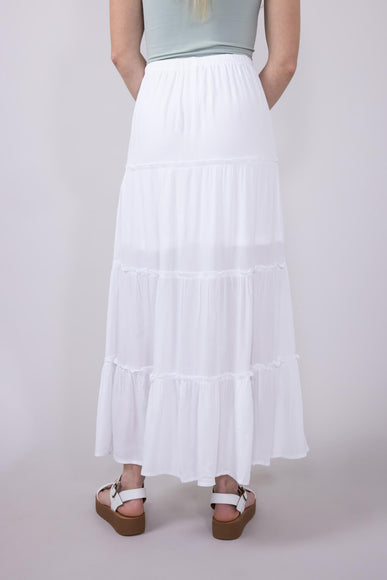 Love Tree Tiered Maxi Beach Skirt for Women in White