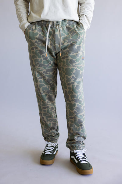 Marsh Wear Fireside Fleece Pants for Men in Green Mallard Camo 